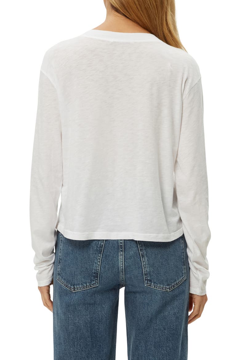 Brea V-Neck Supima Cotton Top, Alternate, color, WHITE