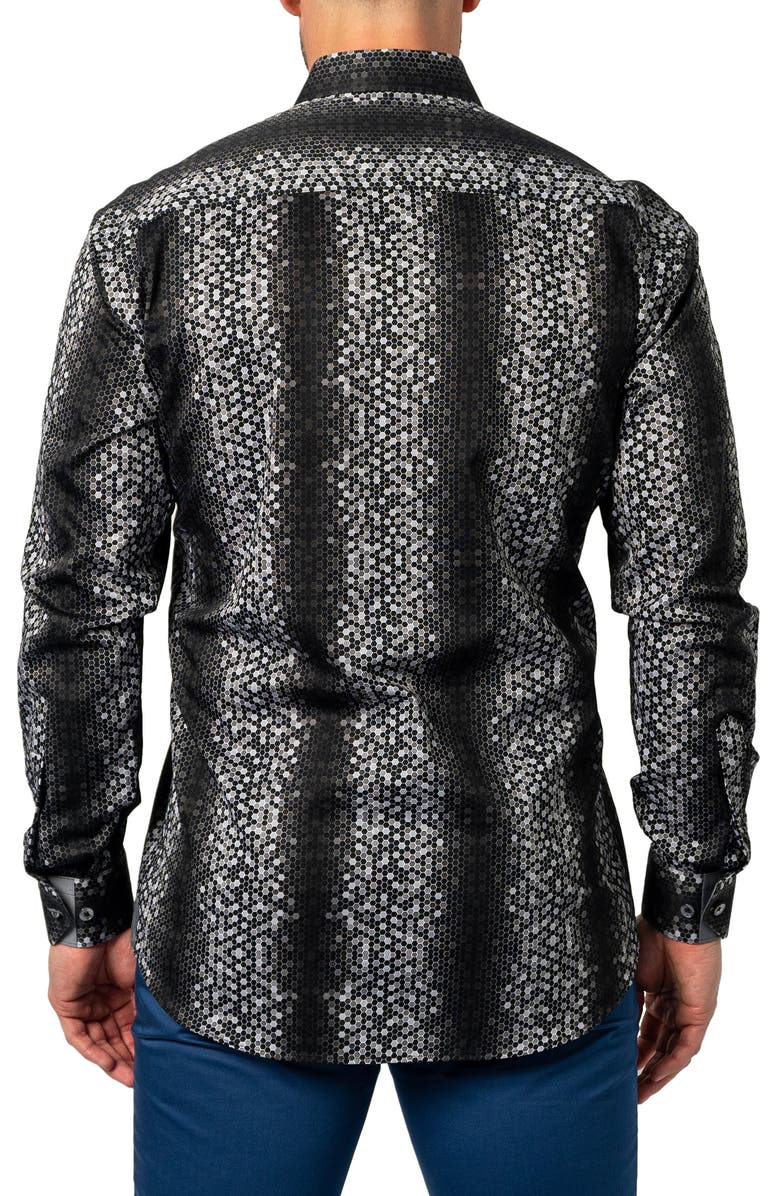 Maceoo Fibonacci Bee Regular Fit Print Button-Up Shirt, Alternate, color,