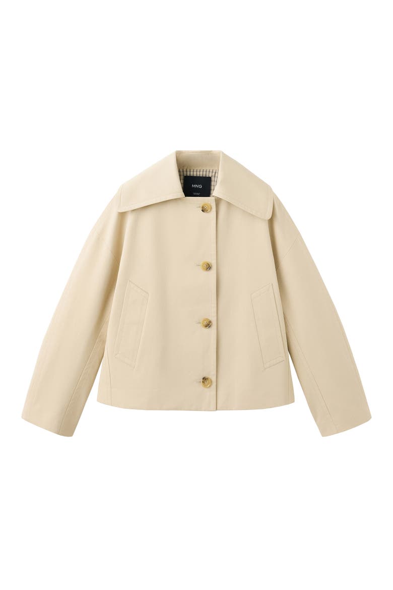Waxed Short Trench Coat, Alternate, color, BEIGE