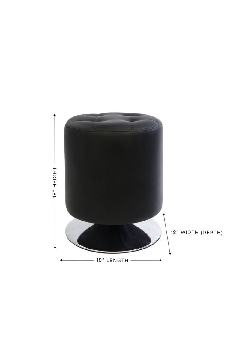Rosey Tufted Vanity Ottoman, Alternate, color, White Crushed Velvet
