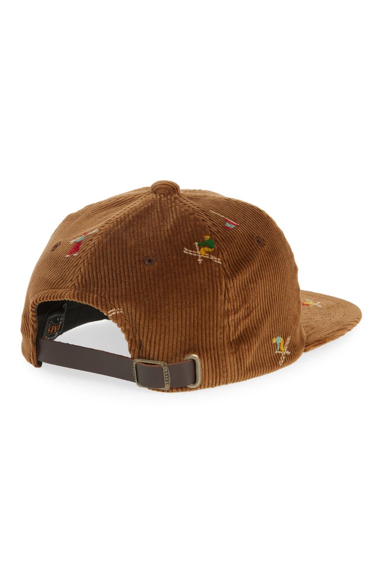 Skier Print Corduroy Baseball Cap, Alternate, color, GOLDEN BROWN 26