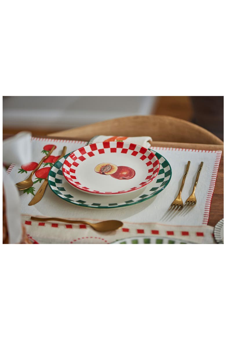 Set of 4 Assorted Embroidered Placemats, Alternate, color, RED