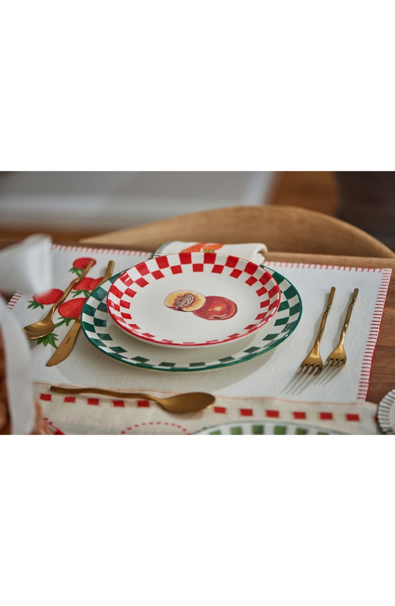 MISETTE Set of 4 Assorted Embroidered Placemats, Alternate, color, Red
