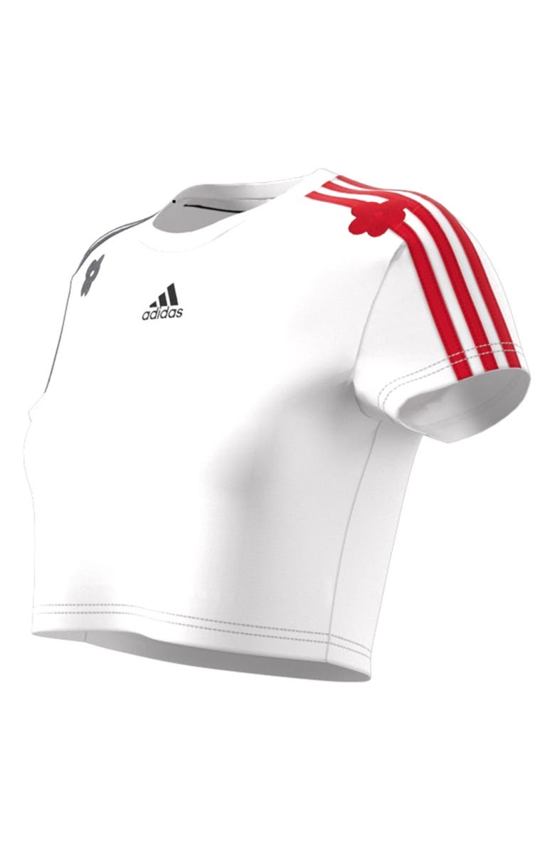 adidas Flower Crop 3-Stripes T-Shirt, Alternate, color, 