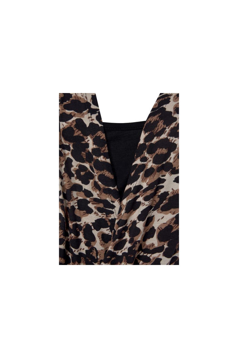 Sleeveless Wrap Look Top, Alternate, color, Leopard