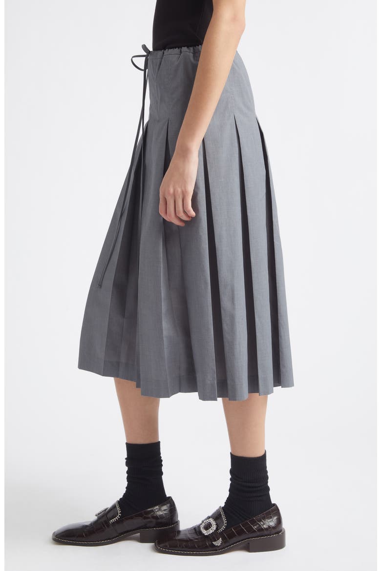 Drawstring Pleated Skirt, Alternate, color, GREY