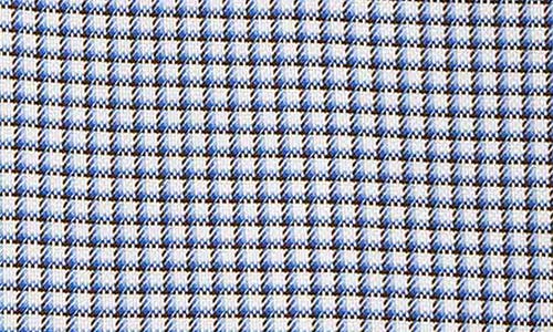 David Donahue Regular Fit Check Cotton Dress Shirt In Chocolate/sky