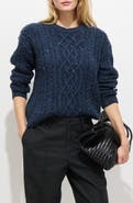 Alex Mill Madelyn Cable Knit Wool Blend Donegal Sweater