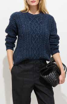 Alex Mill Madelyn Cable Knit Wool Blend Donegal Sweater