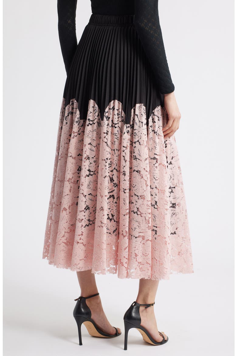 Madaleine Pleated Lace Skirt, Alternate, color, PINK