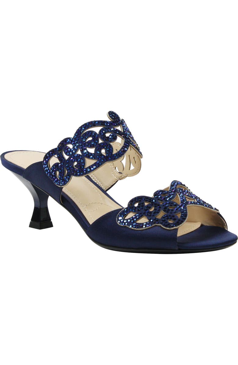 J. Reneé 'Francie' Evening Sandal, Main, color, Navy Fabric
