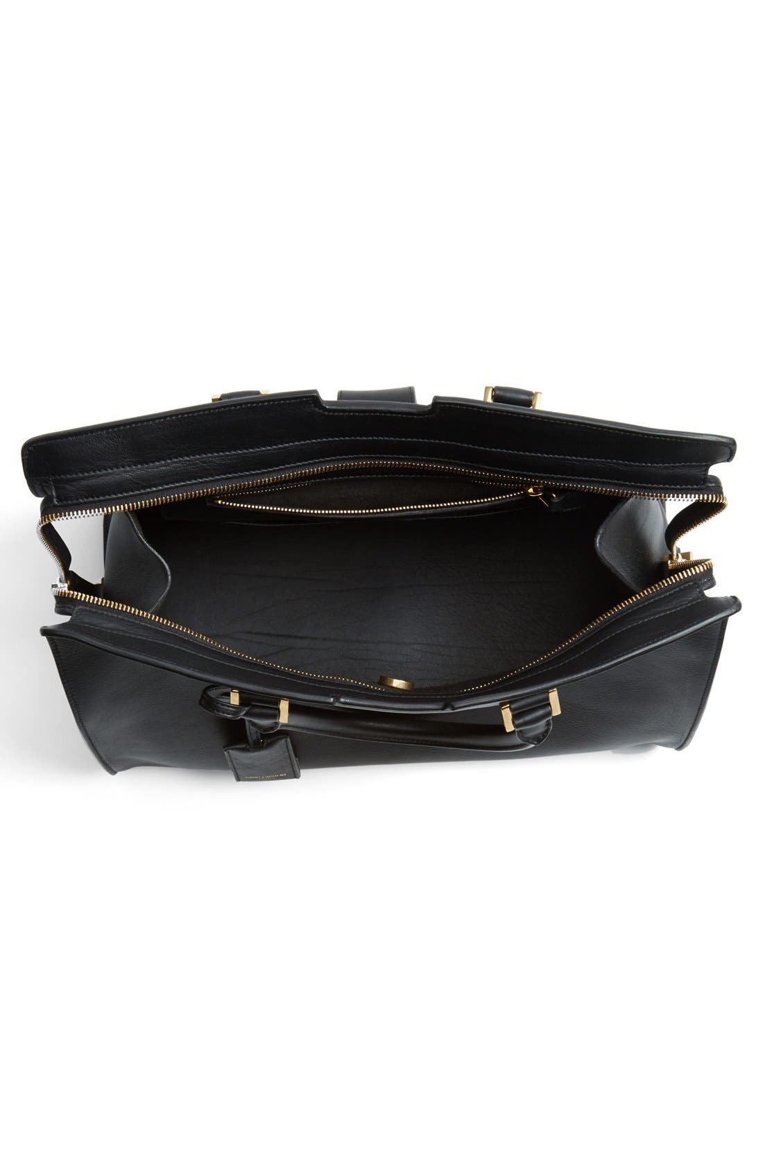 Saint Laurent 'Ligne Y' Leather Satchel, Alternate, color, 