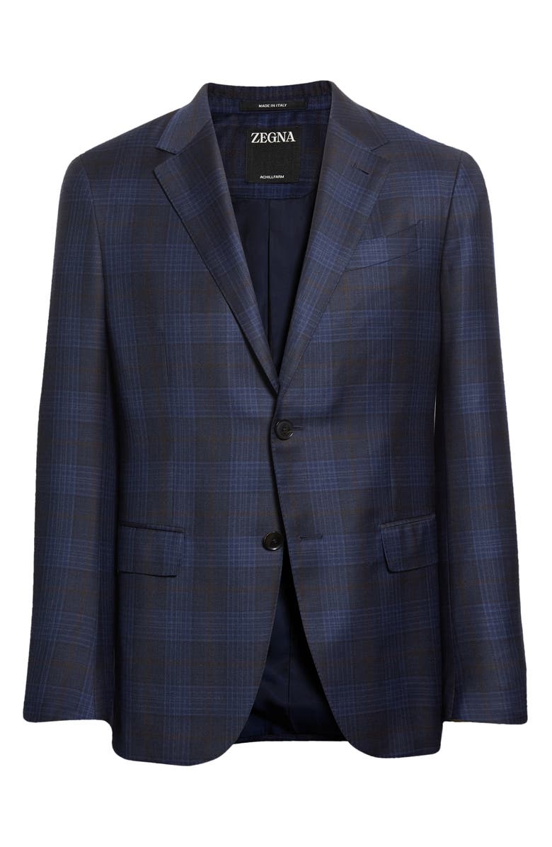 ZEGNA Milano Easy Plaid Wool Sport Coat, Alternate, color, 