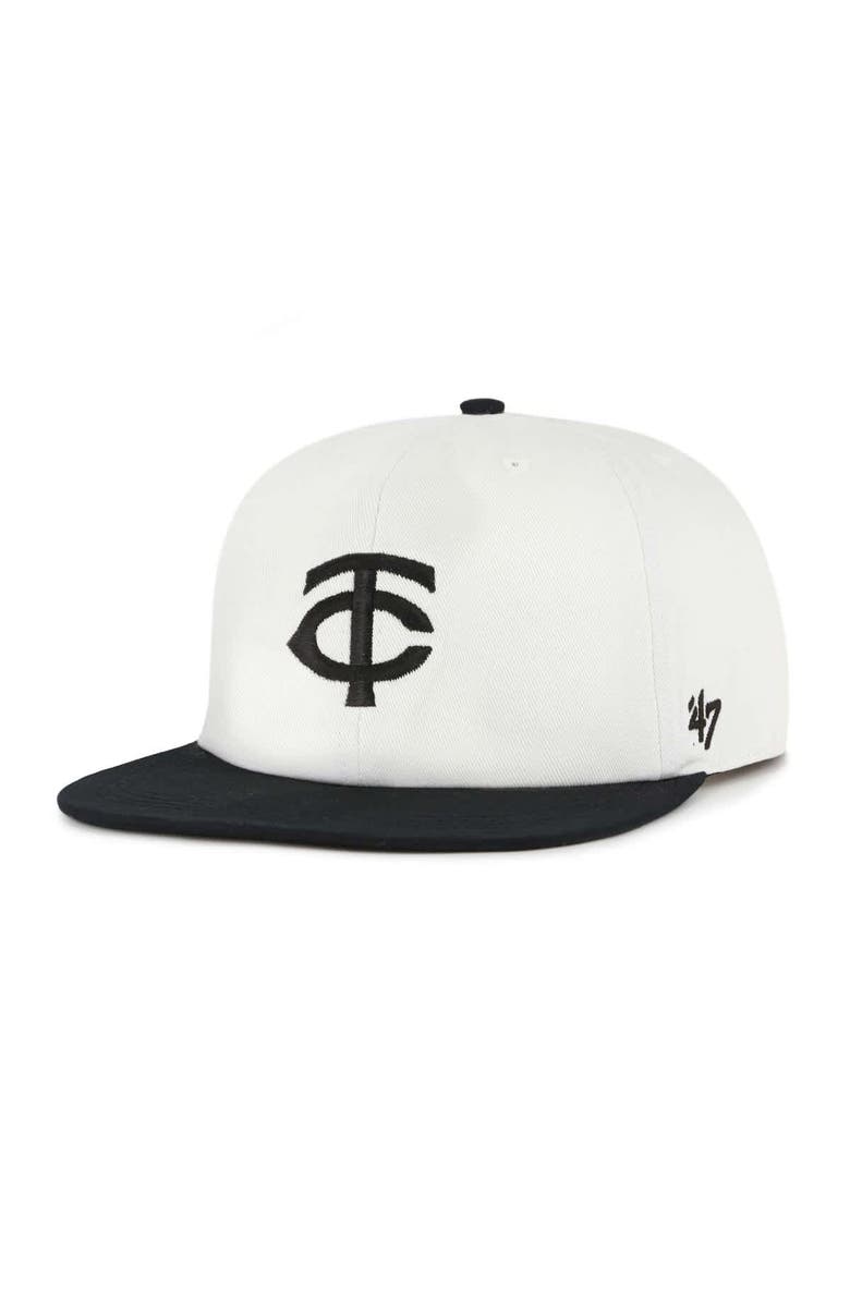 '47 Men's '47 White/Black Minnesota Twins Foundation Captain Snapback Hat, Alternate, color, White