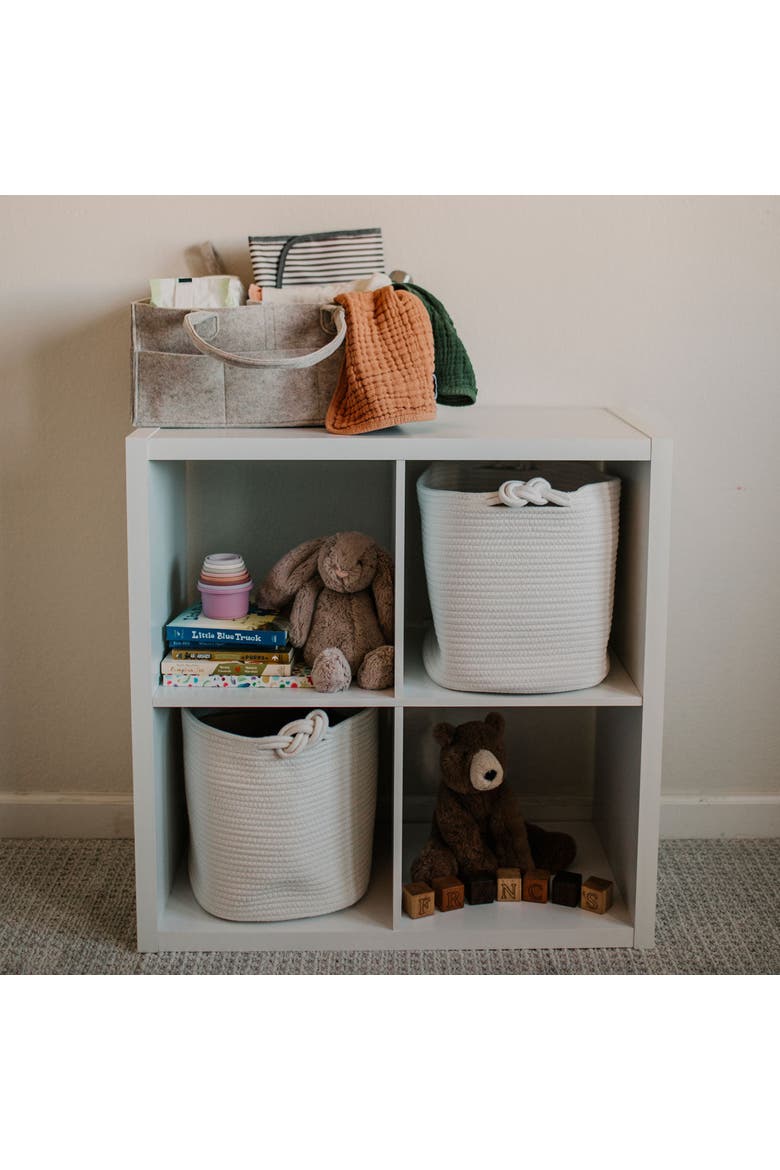 Rope Cube Storage Basket, Alternate, color, White