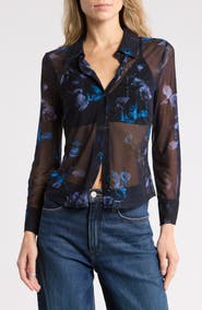 L'AGENCE Indiana Fitted Mesh Shirt