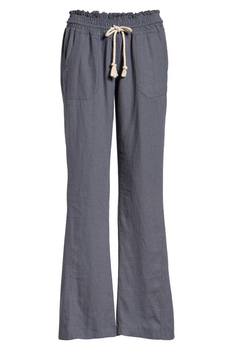 Oceanside Linen Blend Beach Pants, Alternate, color, TURBULENCE