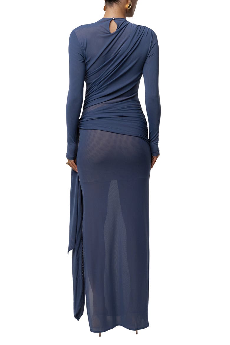 Heatwave Mesh Maxi Dress, Alternate, color, Navy