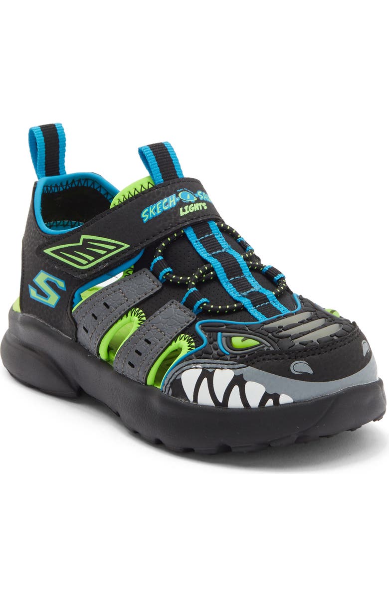 SKECHERS Kids' Skech-O-Saurus 2.0 Light-Up Sandal, Main, color, Black Multi
