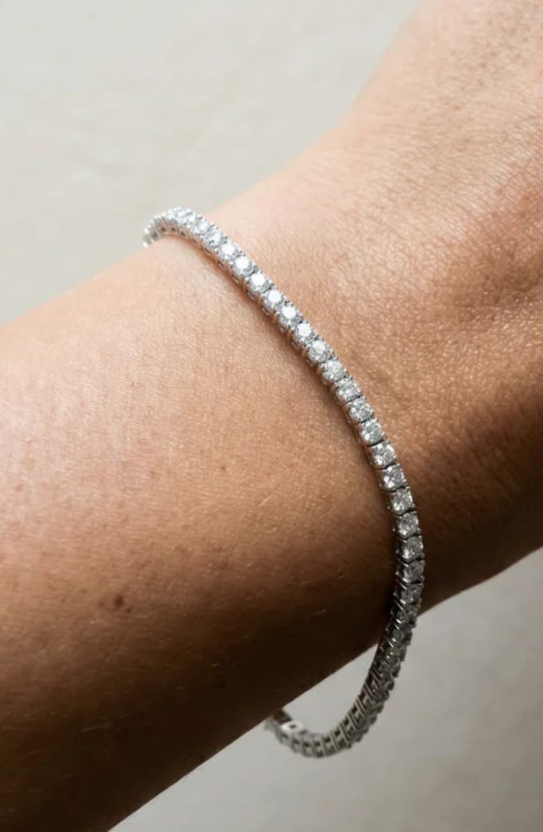 The M Jewelers The Thin Essential Cubic Zirconia Tennis Bracelet, Main, color,