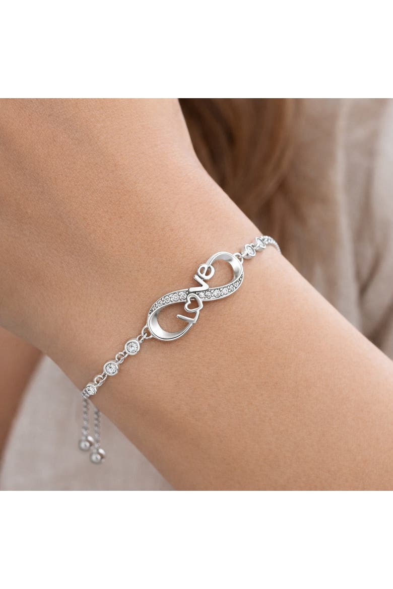 Adjustable Crystal Love Bracelet, Alternate, color, Silver