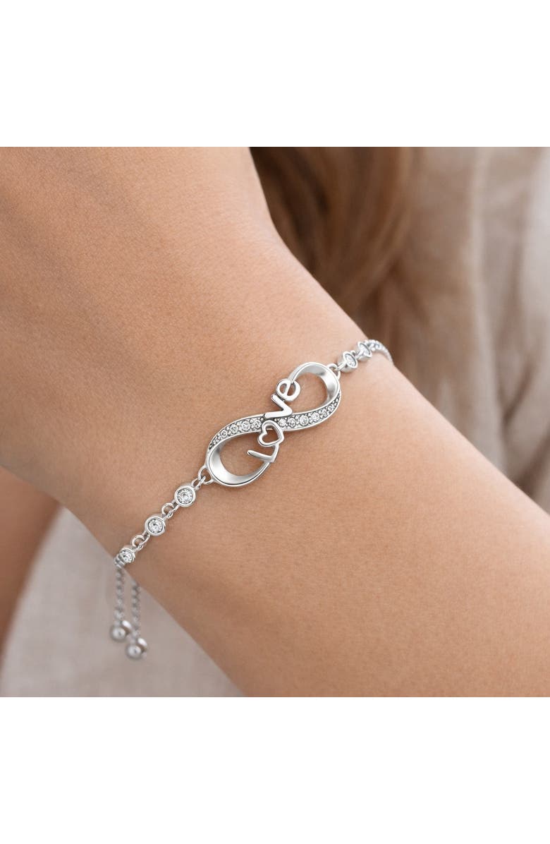 Donatello Gian Adjustable Crystal Love Bracelet, Alternate, color, Silver