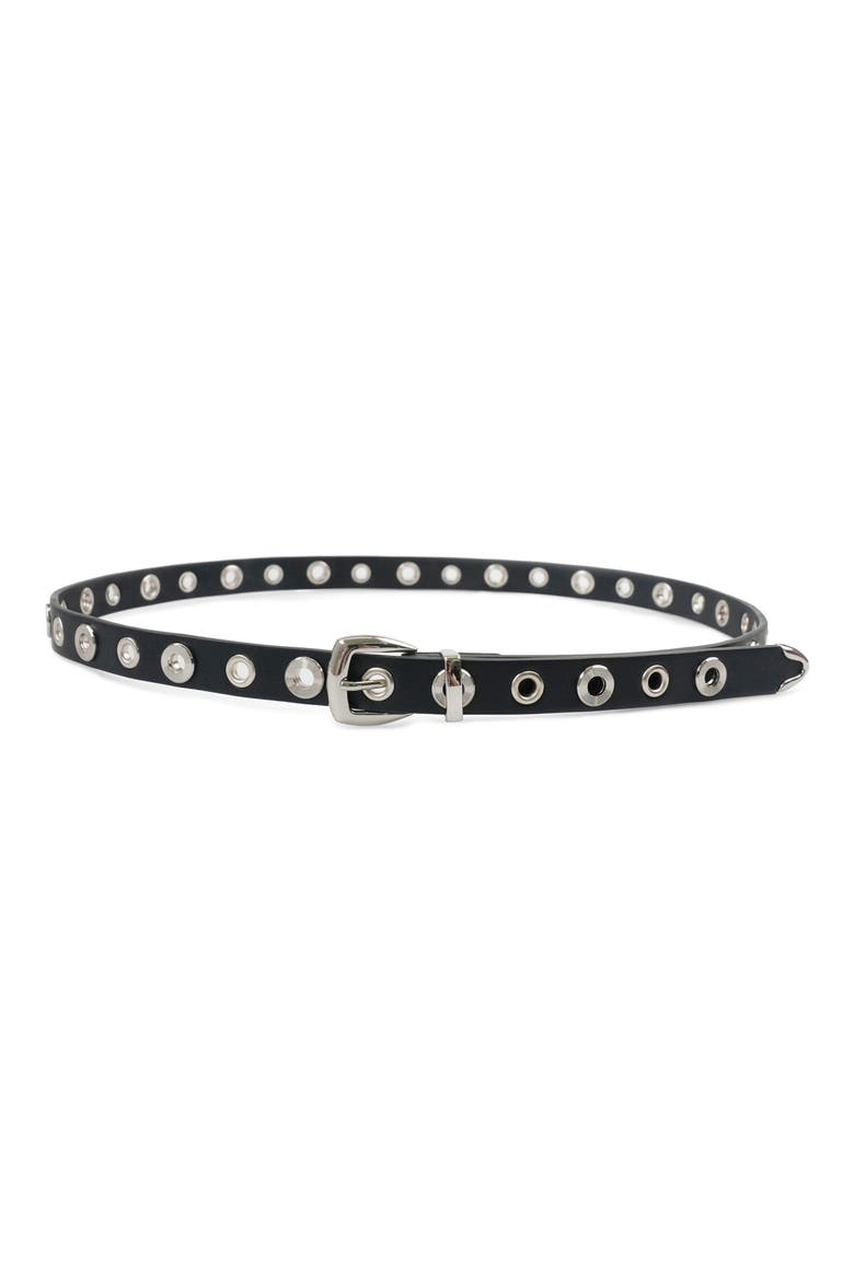 Rivet Studded Belt, Main, color, BLACK