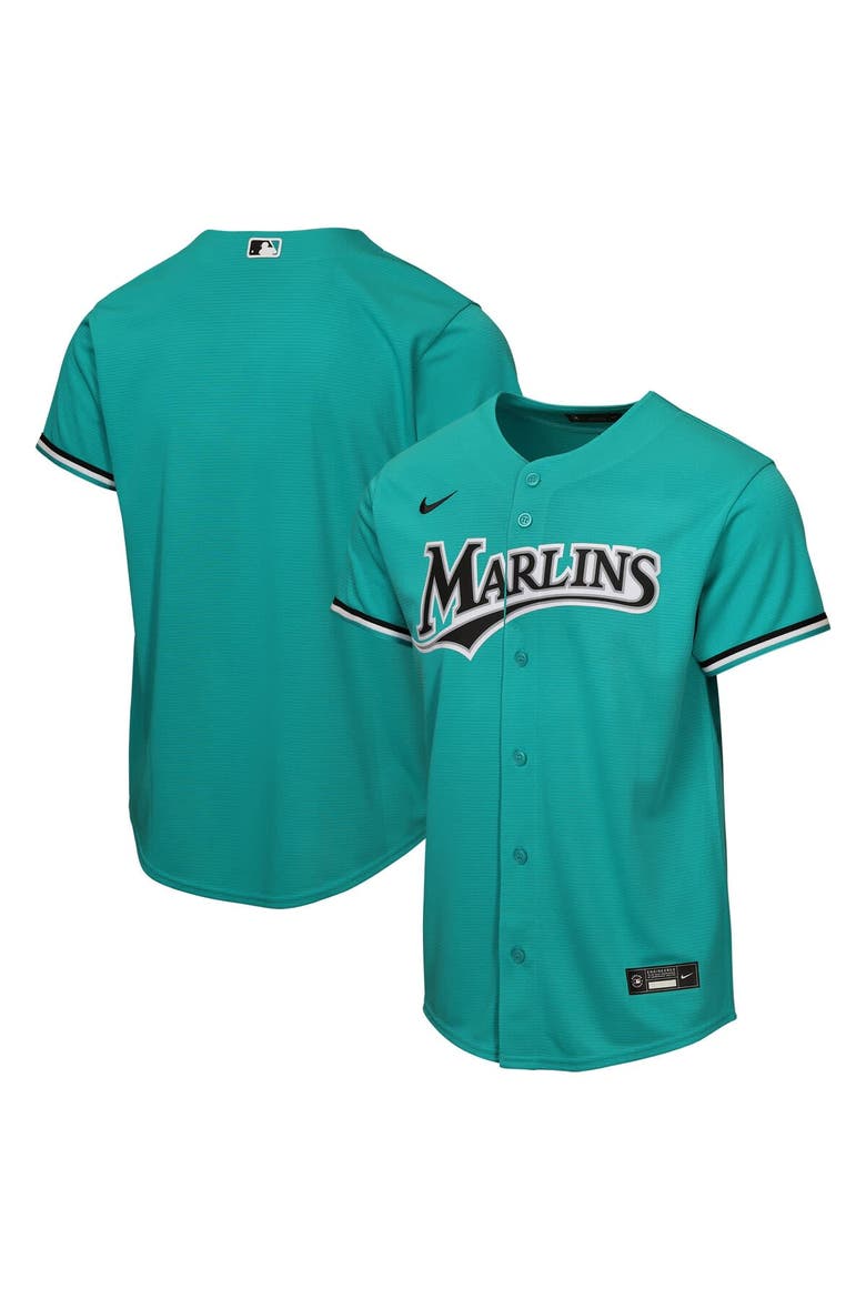 Youth Nike Teal Miami Marlins Alternate Replica Jersey, Main, color, Teal