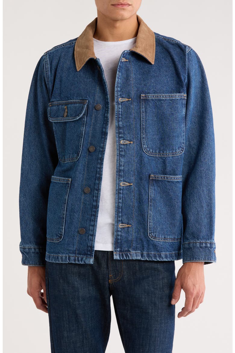 Corduroy Collar Denim Field Jacket, Alternate, color, HARVESTER