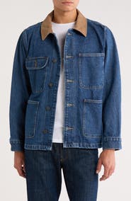 Lucky Brand Corduroy Collar Denim Field Jacket