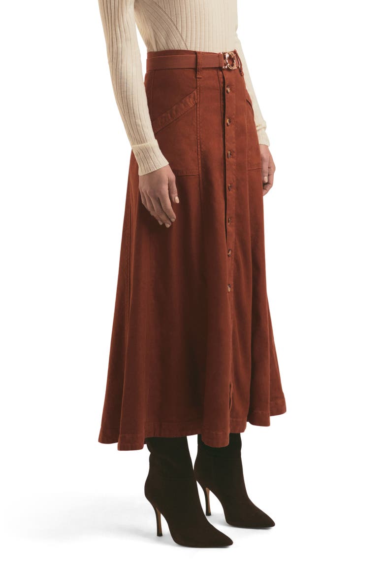 The Lila Linen Blend A-Line Skirt, Alternate, color, EQUESTRIAN SADDLE