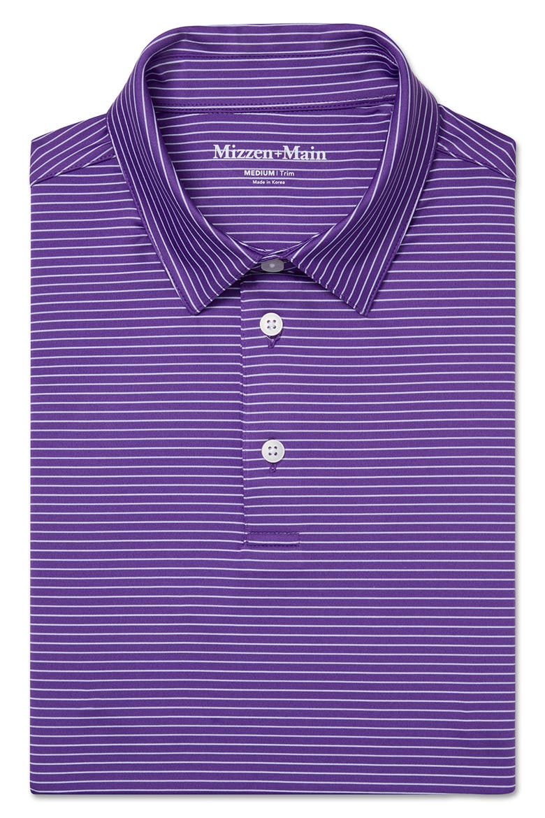 Versa Trim Fit Performance Golf Polo, Alternate, color, PURPLE ALTERNATING STRIPE