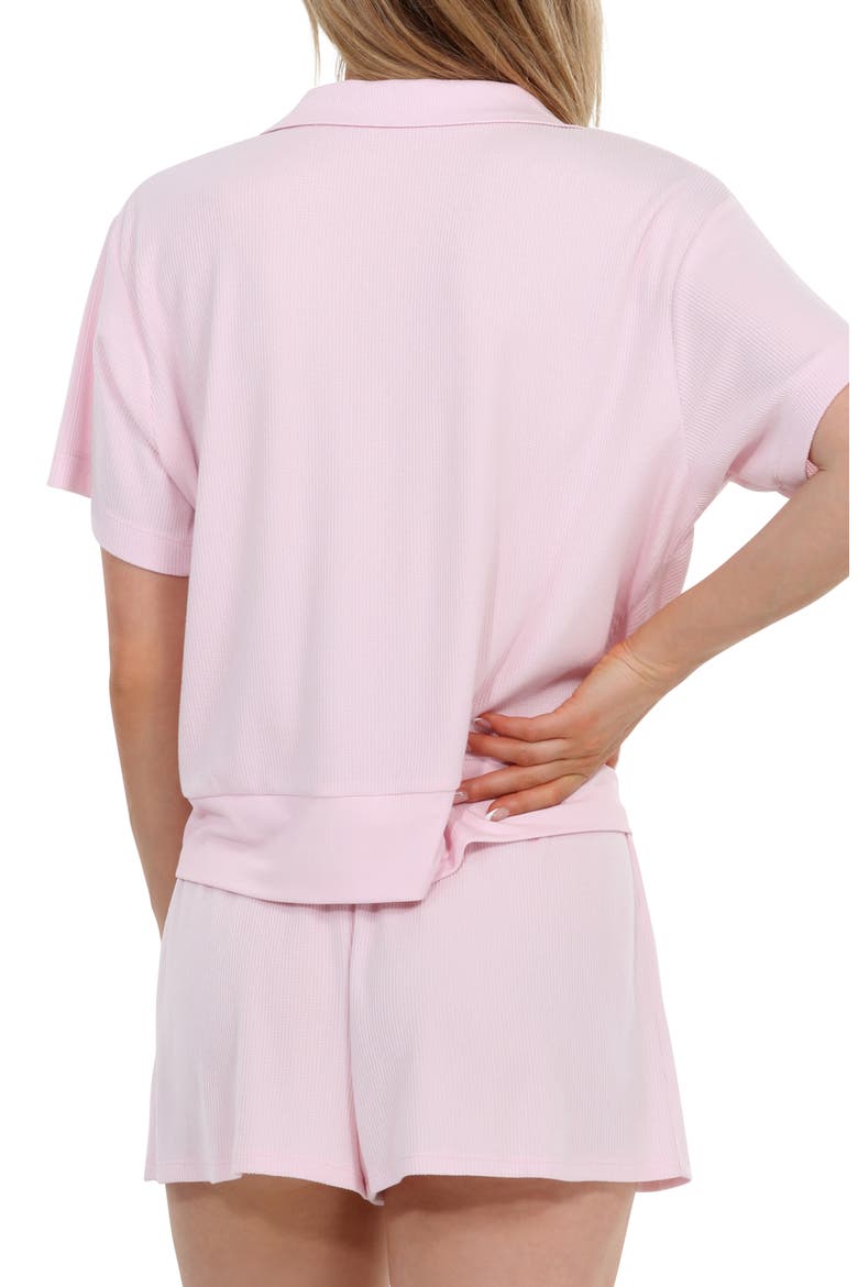 Coffee Club Waffle Knit Short Pajamas, Alternate, color, STRAWBERRY