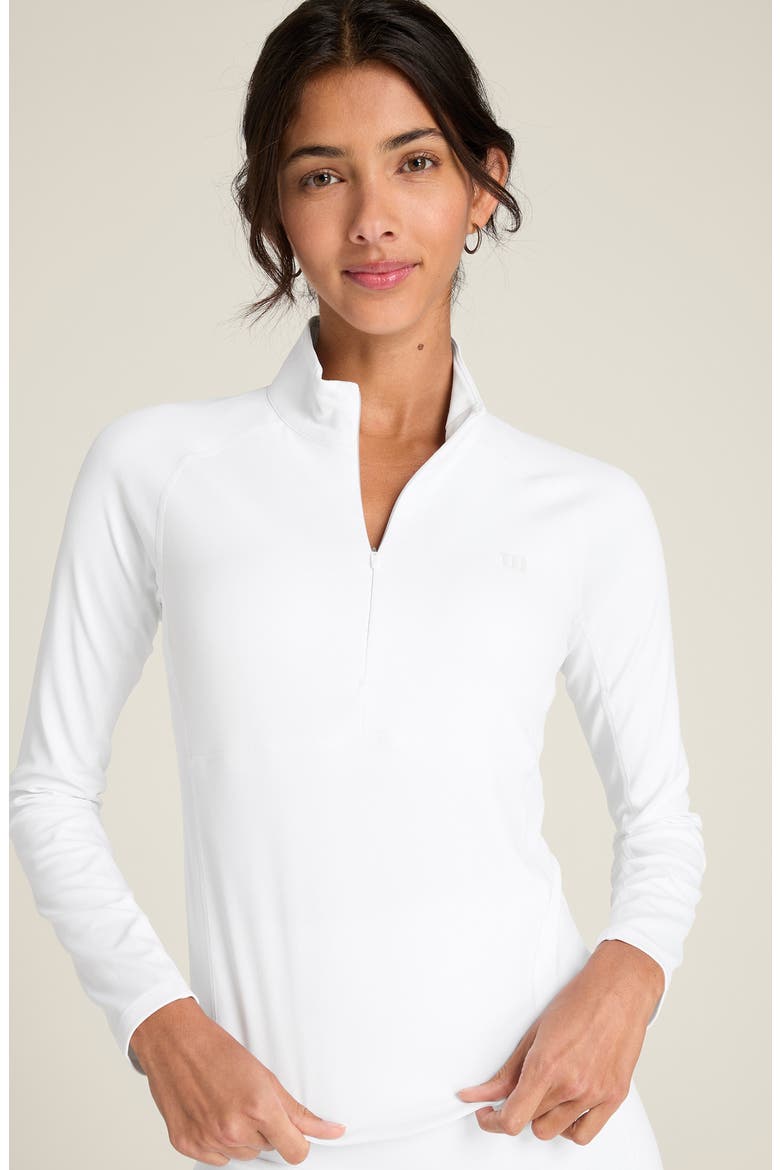 Baseline Half-Zip Pullover, Alternate, color, BRIGHT WHITE