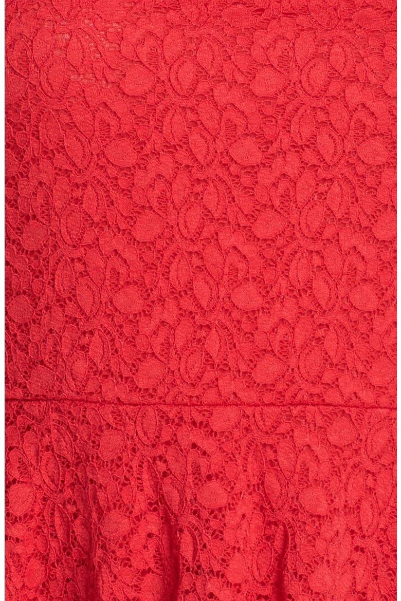 Lace Peplum Top, Alternate, color, CHERRY