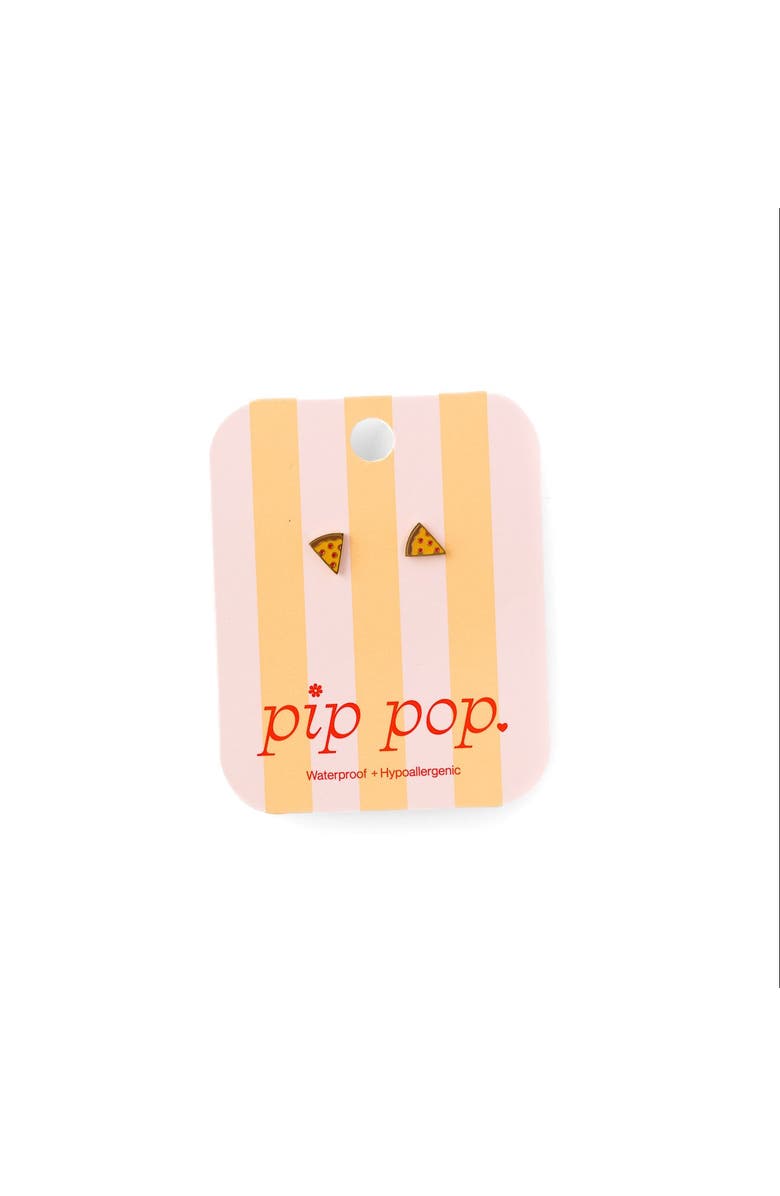 Pip Pop Pizza Stud Earrings, Alternate, color, Yellow