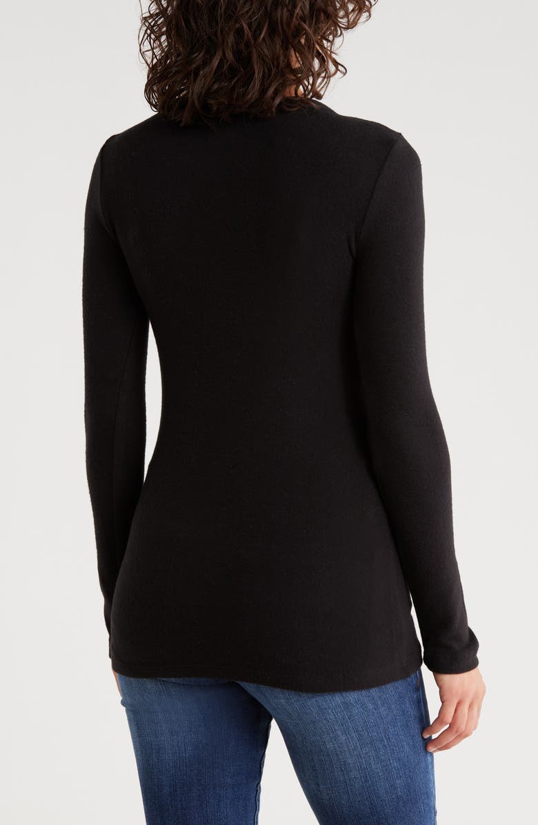 Renee C Brushed Knit Long Sleeve Top, Alternate, color, Black