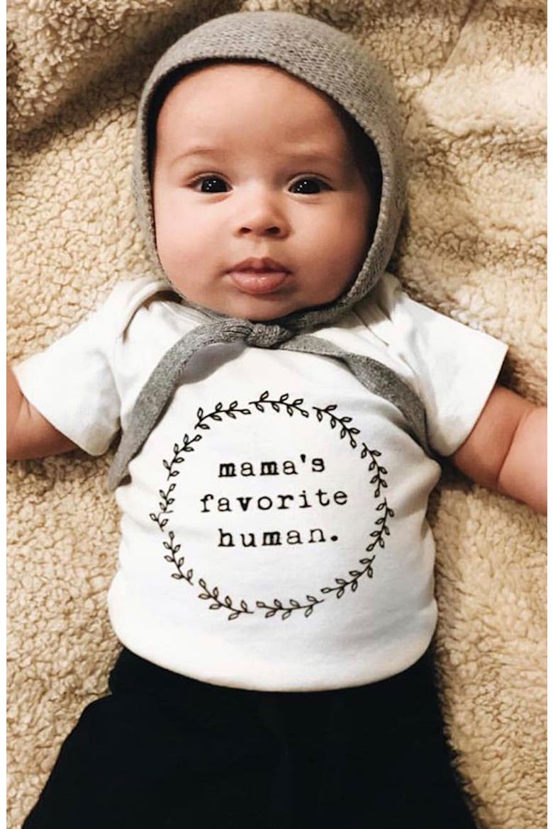 Mama's Favorite Human Organic Cotton Bodysuit, Alternate, color, NATURAL
