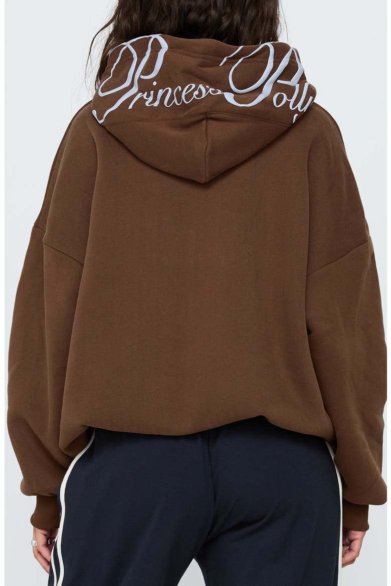 Script Logo Graphic Hoodie, Alternate, color, BROWN / BLUE