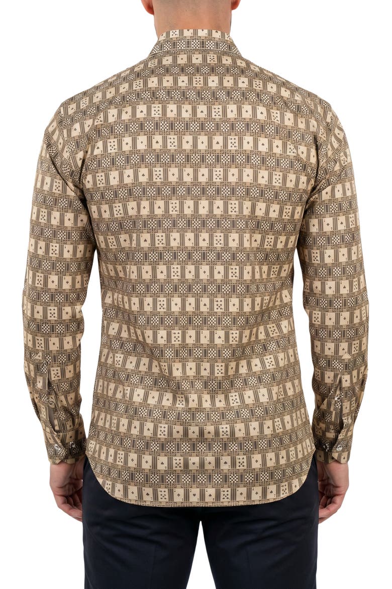 Fibonacci Contemporary Fit Button-Up Shirt, Alternate, color, GREEN