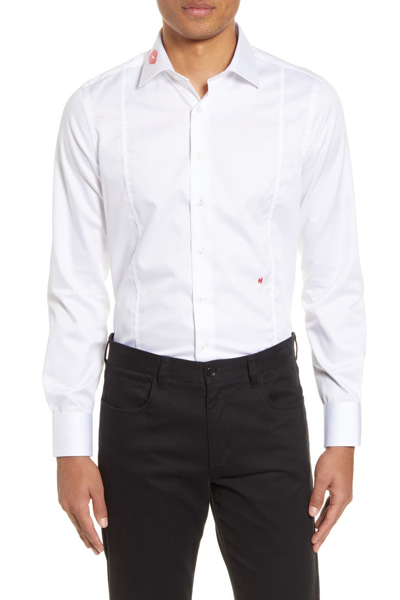 Romeo Slim Fit Button-Up Shirt, Main, color, WHITE