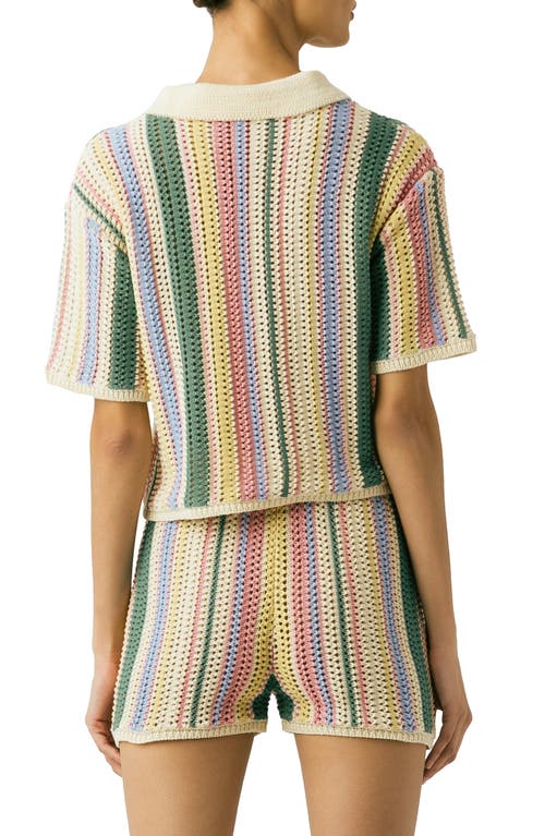 Blanknyc Stripe Short Sleeve Knit Button-up Shirt