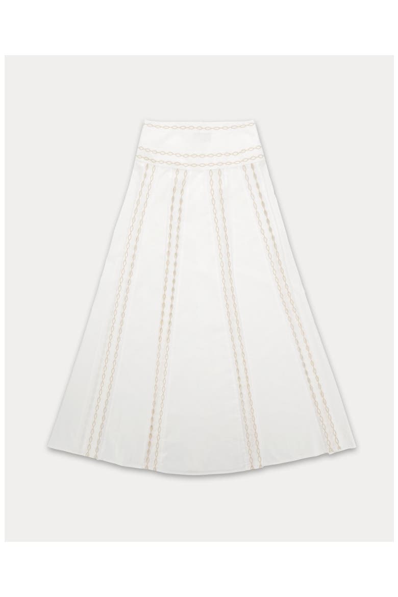Alexane Embroidered Cotton Skirt, Alternate, color, White