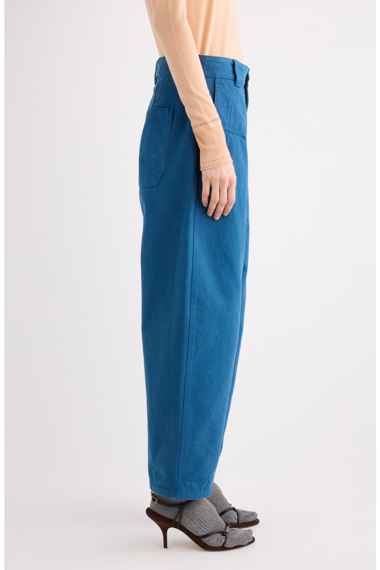 Oragnic Cotton Canvas Crop Pants, Alternate, color, OPAL BLUE