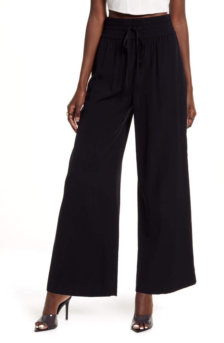 Open Edit Drawstring Wide Leg Pants, Main, color,