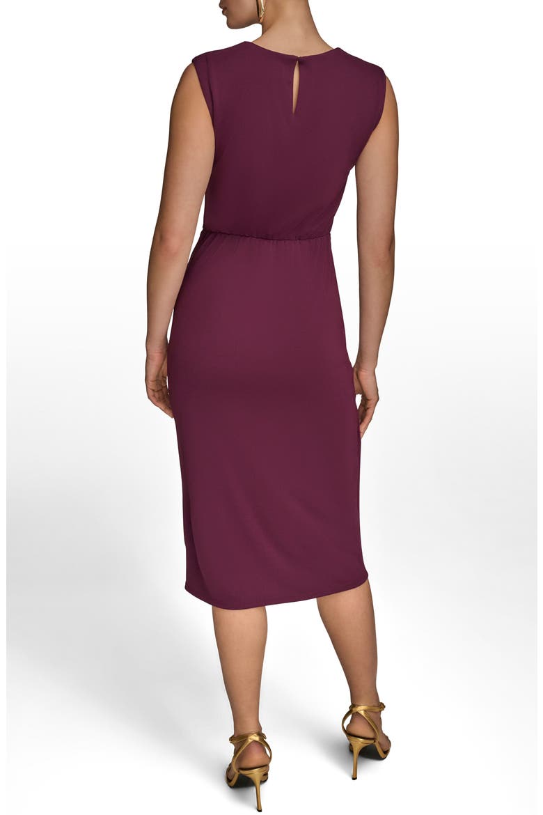 Side Buckle Detail Sheath Midi Dress, Alternate, color, PRUNE