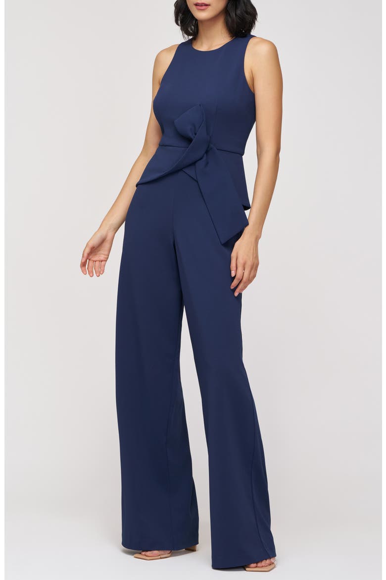 Calista Sleeveless Peplum Jumpsuit, Alternate, color, DEEP NAVY