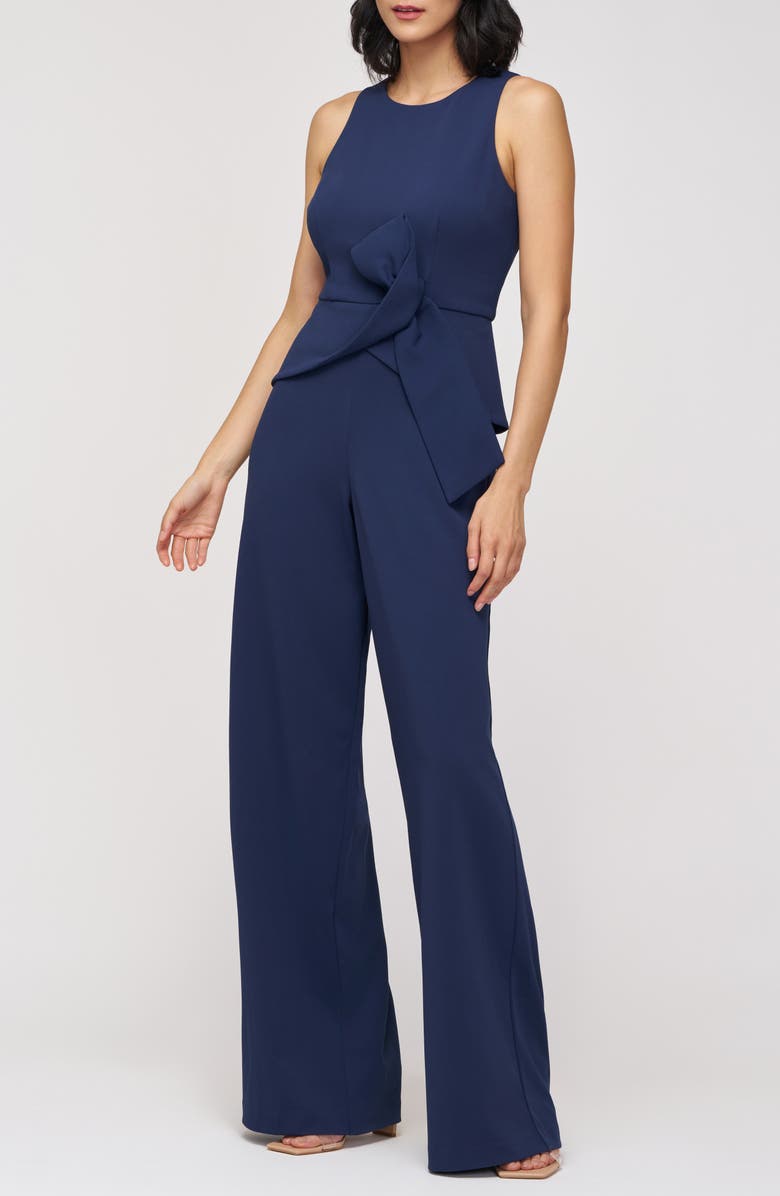 JS Collections Calista Sleeveless Peplum Jumpsuit, Alternate, color, Deep Navy