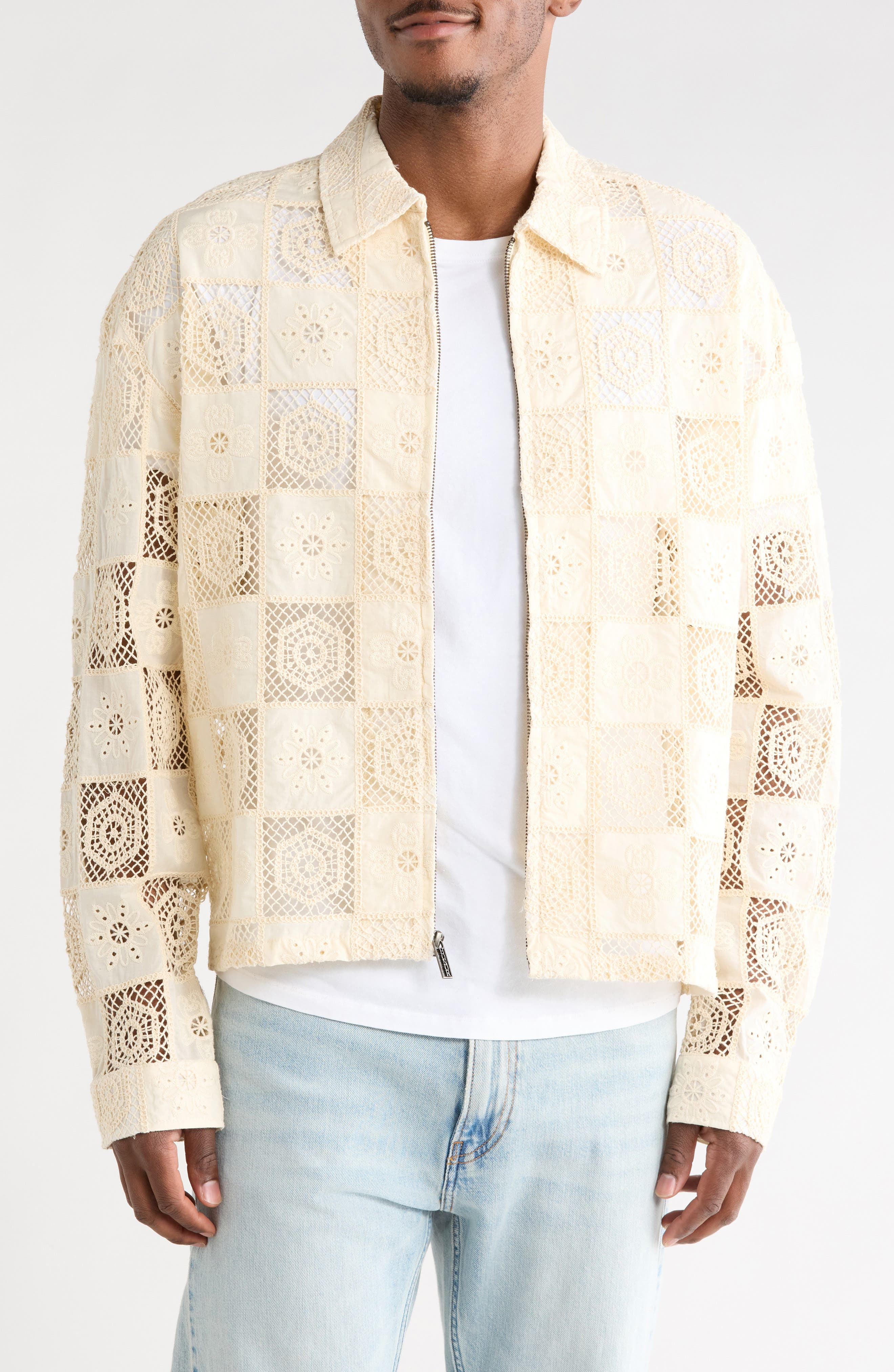 HONOR THE GIFT Crochet Lace Patchwork Jacket