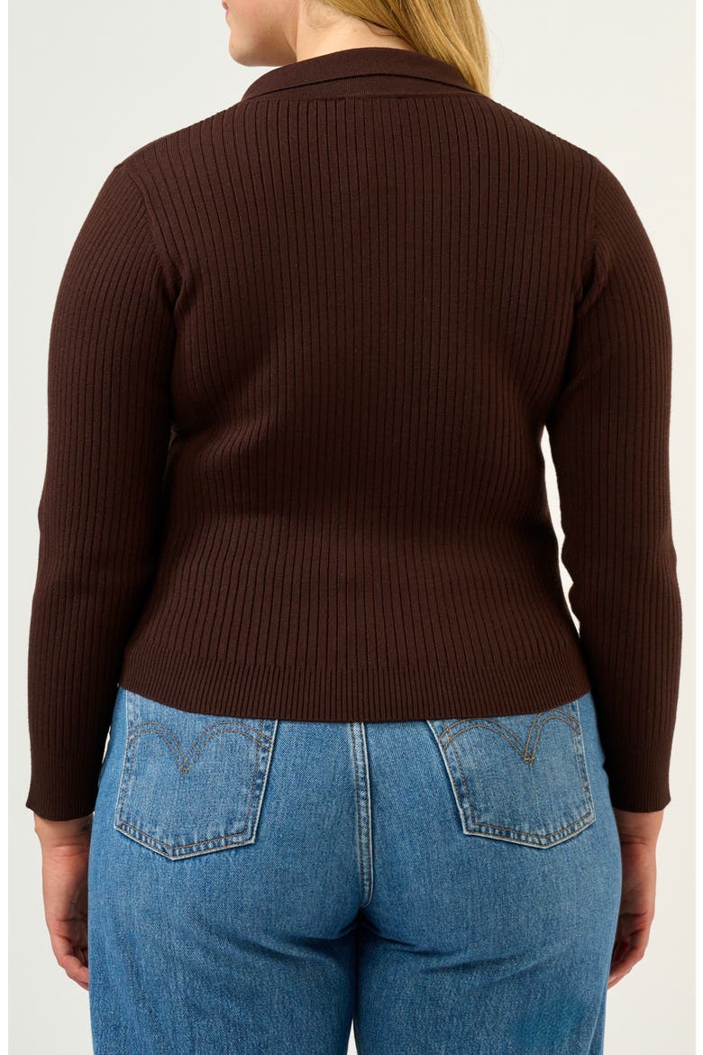 Bronti Twist Front Rib Sweater, Alternate, color, CHOCOLATE